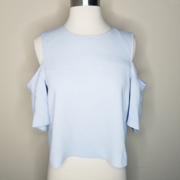 Club Monaco - Light Blue Cold Shoulder Blouse - Picture 4 of 4